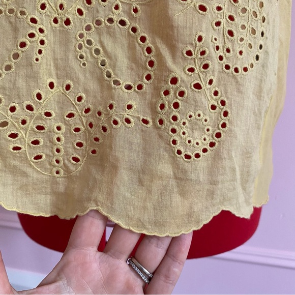 THE KOOPLES Pale Yellow Eyelet Blouse, Country Prairie, 100% Cotton, Summer, XS - Picture 2 of 10